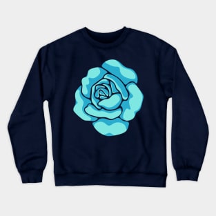 BIG ROSE Bright Turquoise Blue Flower - UnBlink Studio by Jackie Tahara Crewneck Sweatshirt